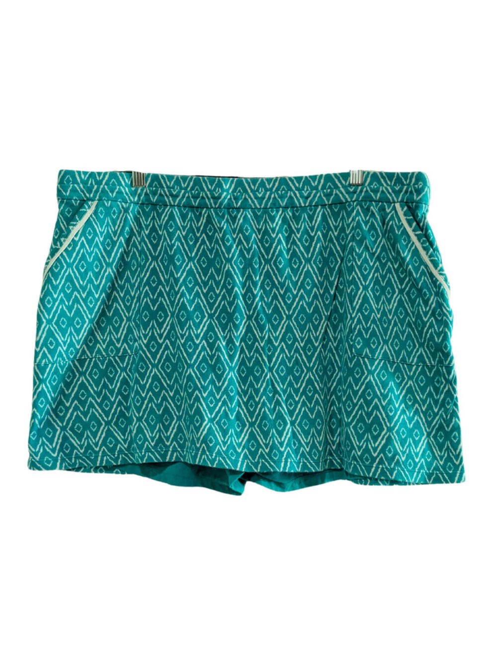 Jones NY Signature Women's Contrast Skort, Aqua Green, Size XXL, Side Pockets